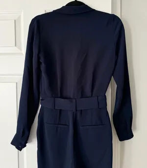 Sézane Heaven Long Sleeve Navy Jumpsuit, Size 34/US 2 thumbnail 12