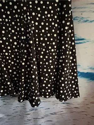 Emma James By Liz Claiborne Women's Black Polka Dot A-Line Skirt MD thumbnail 4