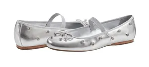 Bandolino Women' 5 Prity Mary Jane Embellished Ballet Silver Flats New thumbnail 1