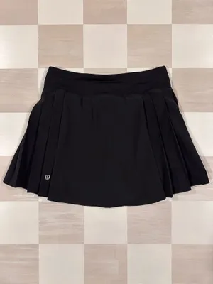 lululemon side pleat high rise tennis skirt black 4 W8ADUS thumbnail 2