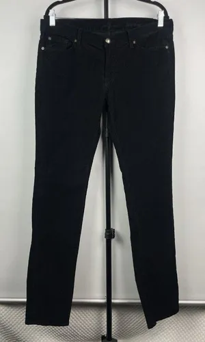 7 For All Mankind Black Roxanne Corduroy Mid Rise‎ Jeans Size 32 thumbnail 1