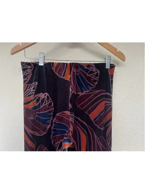 Free People Float Away Velvet Crush Flare Pants Size Small Boho Tropical Retro thumbnail 5
