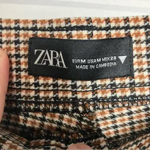 Zara plaid houndstooth pattern skinny‎ pants size medium thumbnail 4