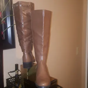 Jasmine Tall Tan Riding Boots Size 8 thumbnail 5