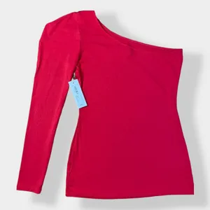 Bisou Bisou‎ NWT Red One Shoulder Top Size Small Going out, Boho thumbnail 4