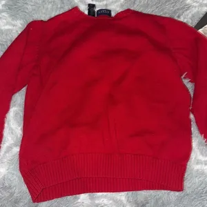 Liz Claiborne red and white snowflake 100% cotton Christmas sweater size‎ large thumbnail 2