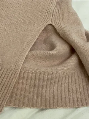AllSaints Lock Roll Neck Sweater M Rose Pink Asymmetric Wool Yak Knit WK156T thumbnail 10