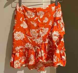 Free people floral summer set, tie back cami top and mini ruffle skirt,XS thumbnail 1