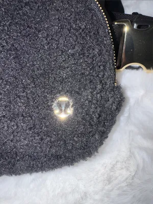 lululemon athletica Black Sherpa Crossbody Belt Bag with Gold Hardware thumbnail 3
