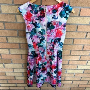 Eliza J Floral Print Scuba Fit & Flare Sleeveless Dress Women’s Size 6 thumbnail 3