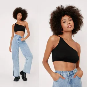 Nasty‎ Gal One Shoulder Crop Top Womens US Size 4 Black thumbnail 2