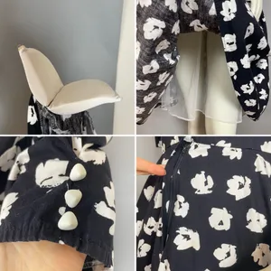 Vintage‎ Dress Floral Party Puffed Sleeves 1980s Flared Skirt Princess Seams thumbnail 10