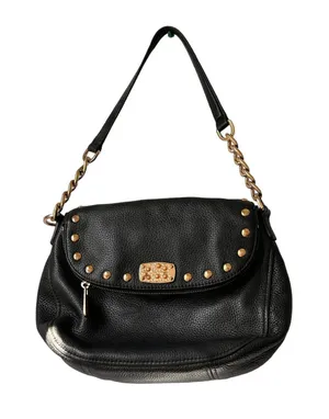 Michael Kors black Leather Studded Shoulder Bag w/partial chain strap thumbnail 1