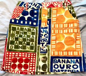 FARM Rio Banana Ouro Patchwork Button-Front Mini Skirt thumbnail 2