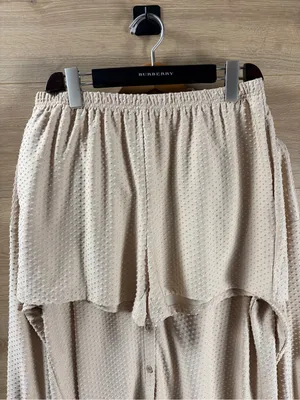 EKOUAER Beige Dot-Textured Button-Front Lounge Set NWT Large thumbnail 5