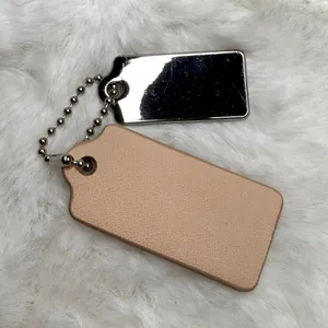 1.5" COACH Cream Silver Hang Tag Key Fob Bag Charm Set thumbnail 2