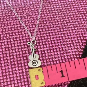 Electric Guitar Necklace Sterling Silver Concert thumbnail 1