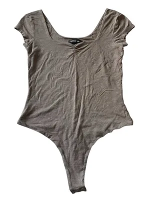 Toad&Co Gemma Bodysuit Women Small Brown Short Sleeve Cotton Tencel Gorpcore thumbnail 1