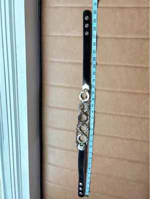 Cache Silver Hoop Ring Belt Layered Chain Rhinestone Y2K thumbnail 8