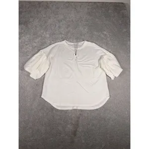 miou muse bubble sleeve blouse nwt ivory small‎ oversized thumbnail 3