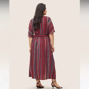 BloomChic Striped Contrast Dolman Sleeve Shirred Pocket Maxi Dress size 12 nwt thumbnail 3