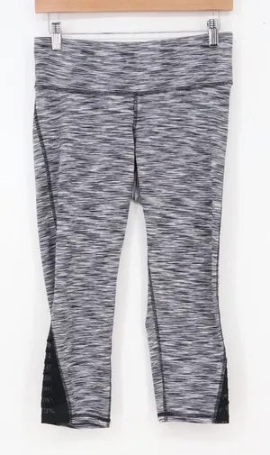 Champion Capri Leggings Women's M Grey Space Dye Mesh Active Excellent thumbnail 1