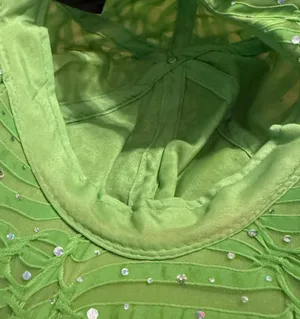 Woman’s lime green with silver sequence hat one size thumbnail 3