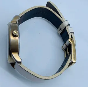 Dkny women watch 34mm gold tone solid stainless steel white Leather band WR runs thumbnail 7