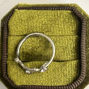 Silver Branch w/ Cubic Zirconia Stainless Steel Statement Band Size 6 thumbnail 3
