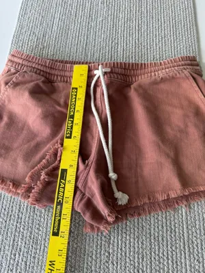Aerie Burnt Sienna Orange Brown Cutoff Cotton Drawstring Shorts Size Small thumbnail 7