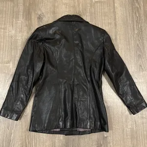 Wilsons Leather Women's Black Three Button Genuine Leather Coat Jacket M Y2k thumbnail 7