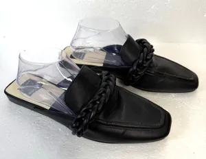 Dolce Vita Givony Braided Mules Slides Women's 10M Black Square Top thumbnail 1