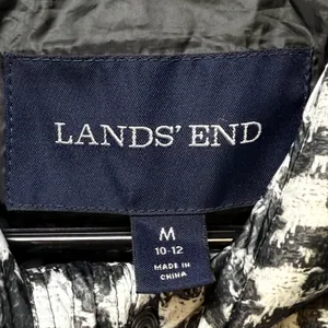 Lands End Womens Houndstooth Quilted Jacket Lightweight Classic‎ Medium(10/12) thumbnail 2