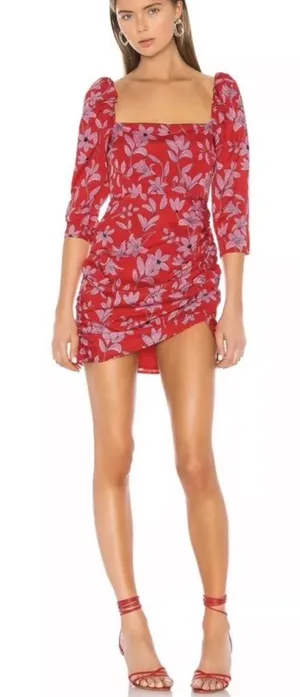 Camilla Coelho Revolve Lidia Dress‎ Pink Red Flora S thumbnail 1