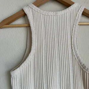 Anthropologie Cream Rib Knit High Neck Tank thumbnail 9