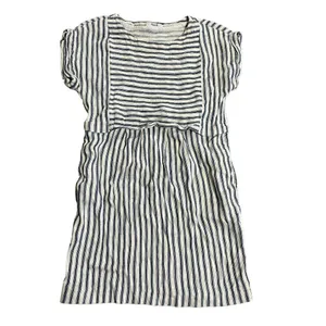 Madewell linen blend blue /‎ off white striped dress sz S thumbnail 4