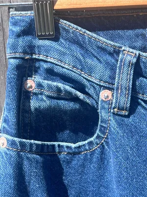 Free People tinsley high-rise baggy straight leg jeans in deep blue thumbnail 6