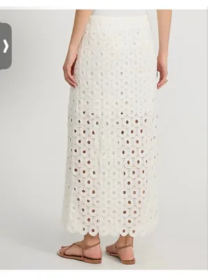 EXPRESS White Eyelet High Waist Maxi Skirt thumbnail 2