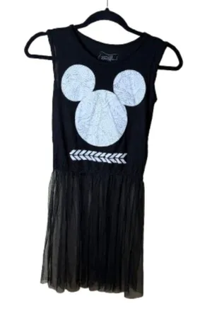 Disney Boutique Black Top Sheer Dress with Mickey Mouse Ears & Sparkle Size XS thumbnail 1