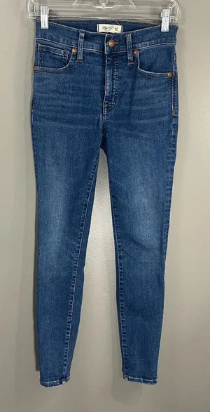 Madewell 9" mid Rise Skinny Jeans Size 25 Medium Wash thumbnail 1