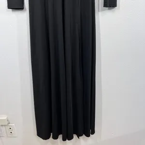 Baltic Born Women's Size Small Black Maxi Dress Deep V Neck Ruched Waist‎ DD3262 thumbnail 8