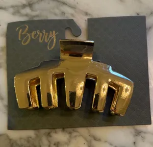 NWT Berry Gold Metallic Large Claw Hair Clip 4” Women’s Hair Accessory thumbnail 1