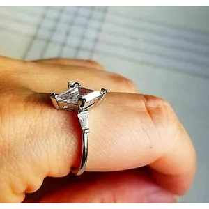 Sparkling Marquise‎ Platinum 925 Silver Simulated Diamond Ring Silver Size 6 thumbnail 7