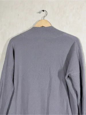 Ann Taylor Women’s 100% Cashmere Pullover Cardigan Sweater in Gray S thumbnail 6