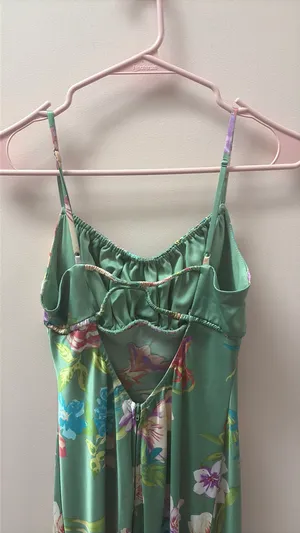 Floral green maxi dress thumbnail 2