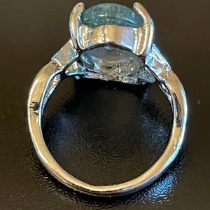 Greenish opal S925 silver ring size 5.25 thumbnail 4