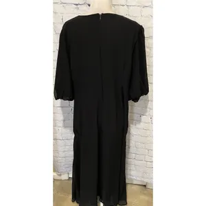 Chelsea28 Forget Me Not Gathered Waist Black Short Sleeve Dress Size XXL thumbnail 5