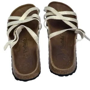 Betula Birkenstock Ivory & Gold Faux Leather Strappy Sandals Size 38‎ - L7 thumbnail 4