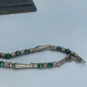 Southwestern or Navajo vintage styled barrel & pearl necklace. thumbnail 4