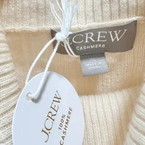 J.Crew Featherweight Cashmere Turtleneck Sweater Rhinestones Buttercream XL NWT thumbnail 9